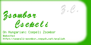 zsombor csepeli business card